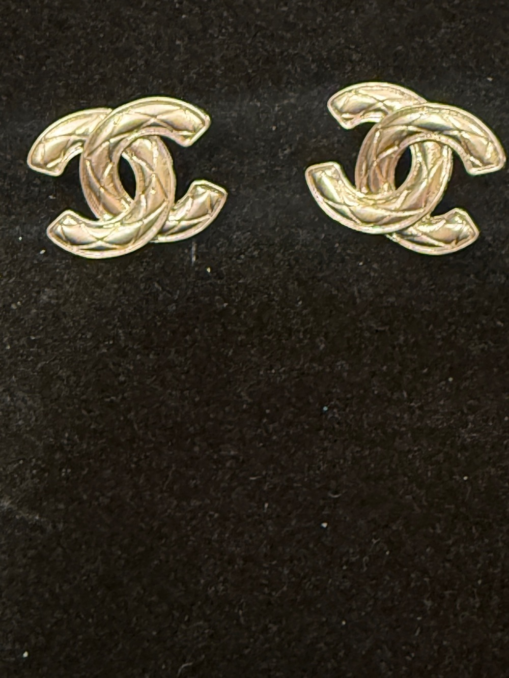 Logo style pierced earrings